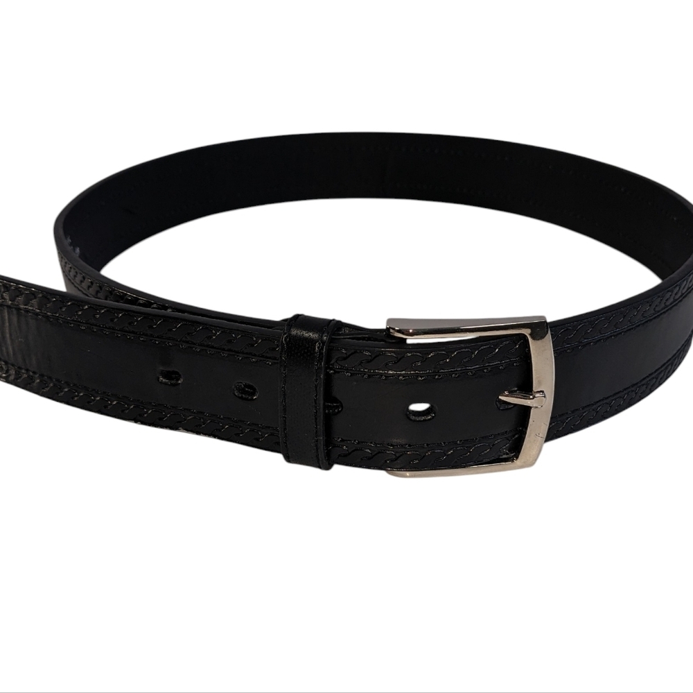 Men's Dark Brown Leather Belt Size 34 Flaws